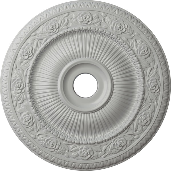 Ekena Millwork Logan Ceiling Medallion (Fits Canopies up to 6 1/8"), Hand-Painted Frost, 24 1/4"OD x 3 7/8"ID x 2"P CM24LO1FRF - main